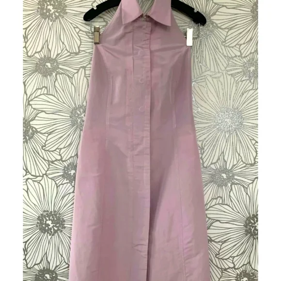 linen dress halter Marbella. Halter-Neck Linen Midi Dress – Bali Lane main image 0